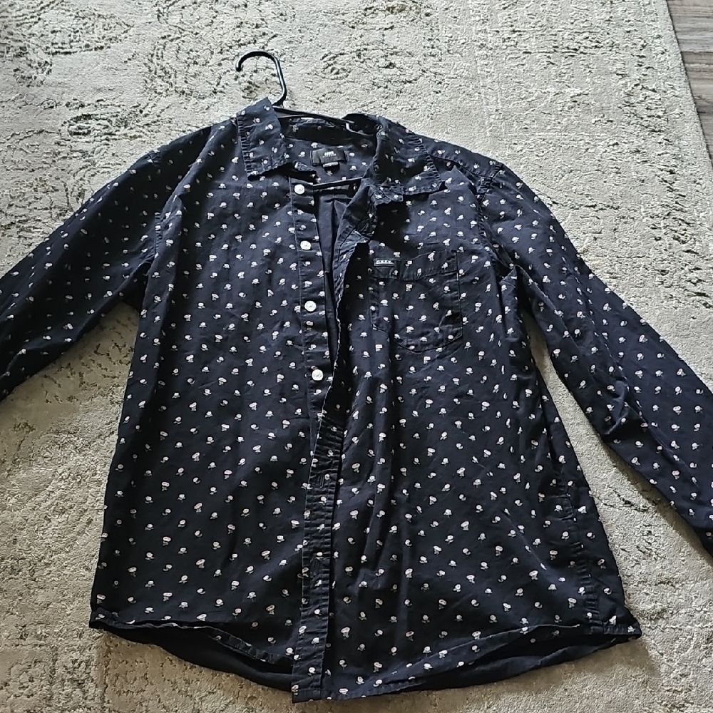 Obey Black Shirt with Pink Floral Design - Picture 1 of 3